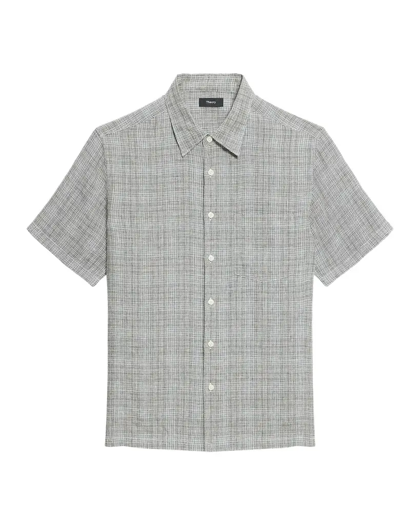 Theory Men's Irving Plaid Linen Shirt | Image 1 Theory Men's Irving Plaid Linen Shirt | Image 1