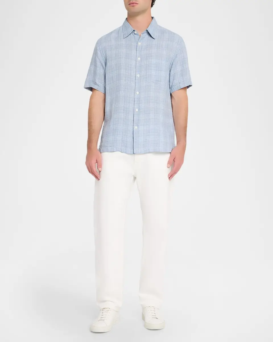 Theory Men's Irving Plaid Linen Shirt | Thumbnail 2 Theory Men's Irving Plaid Linen Shirt | Thumbnail 2
