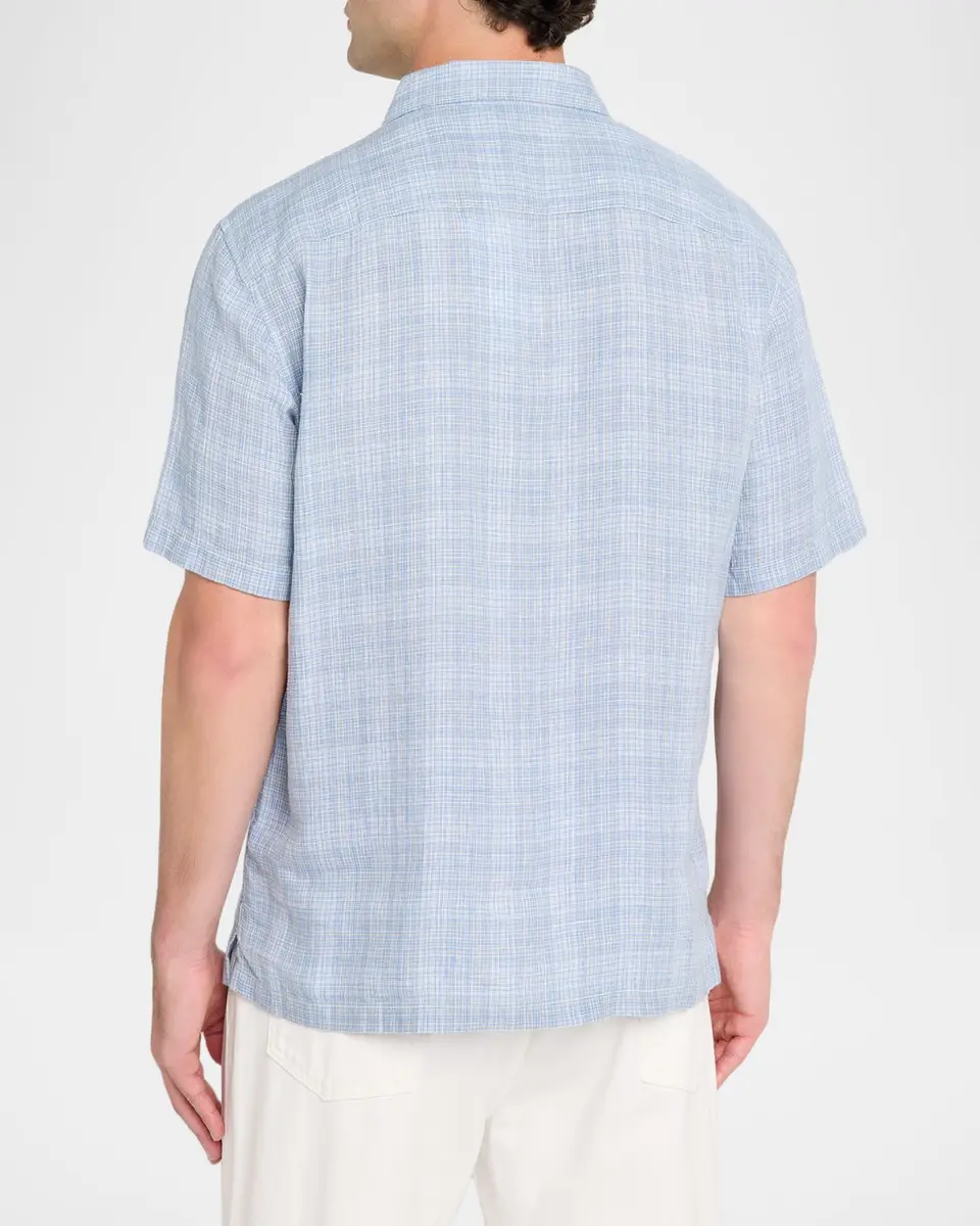 Theory Men's Irving Plaid Linen Shirt | Thumbnail 3 Theory Men's Irving Plaid Linen Shirt | Thumbnail 3