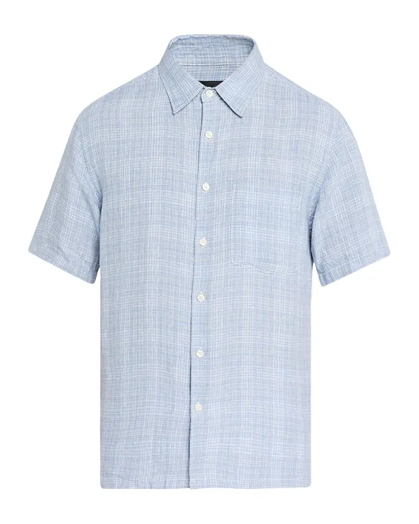 Men's Irving Plaid Linen Shirt