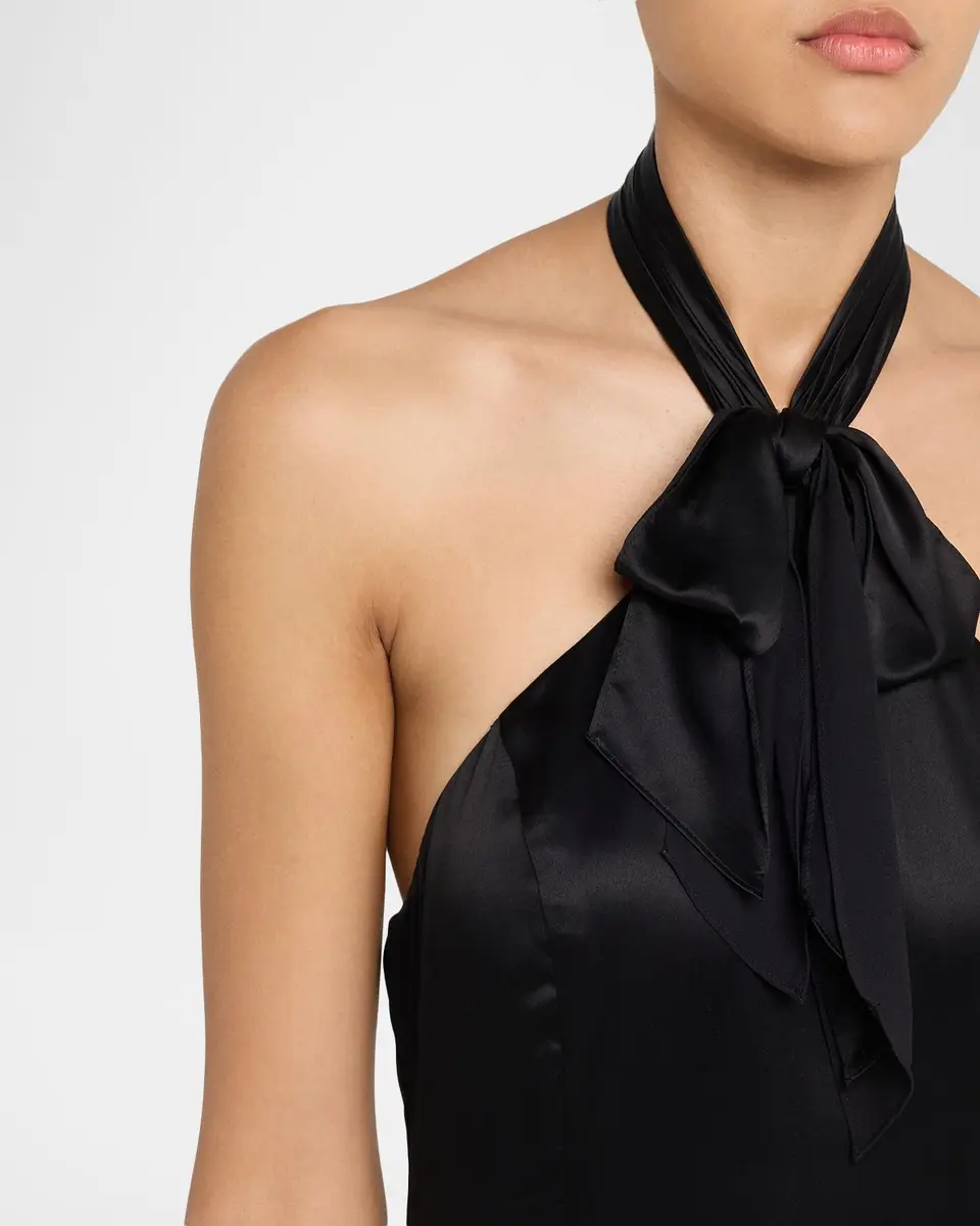 Cinq à Sept Monroe Silk Halter Dress | Thumbnail 5 Cinq à Sept Monroe Silk Halter Dress | Thumbnail 5