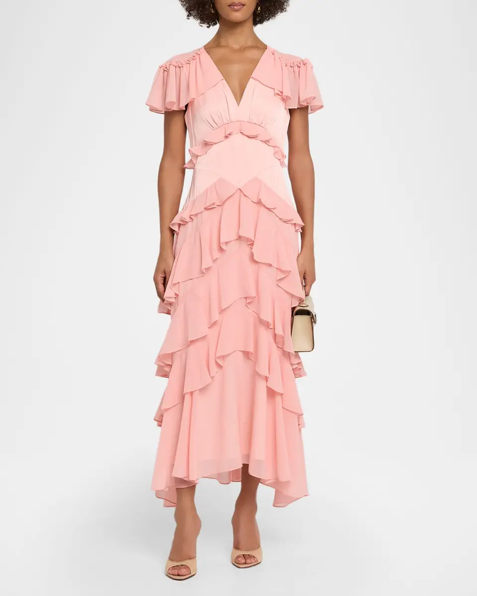 Cinq à Sept Tatum Ruffled Flutter-Sleeve Dress | Thumbnail 2 Cinq à Sept Tatum Ruffled Flutter-Sleeve Dress | Thumbnail 2