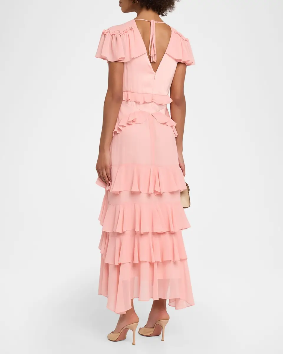 Cinq à Sept Tatum Ruffled Flutter-Sleeve Dress | Thumbnail 3 Cinq à Sept Tatum Ruffled Flutter-Sleeve Dress | Thumbnail 3