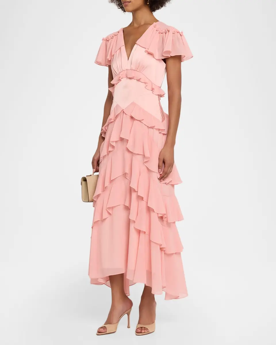 Cinq à Sept Tatum Ruffled Flutter-Sleeve Dress | Thumbnail 4 Cinq à Sept Tatum Ruffled Flutter-Sleeve Dress | Thumbnail 4
