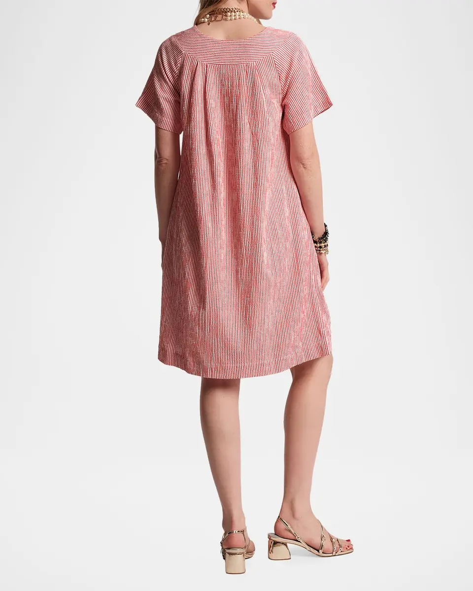 Frances Valentine Easy Striped Seersucker Shift Dress | Thumbnail 2