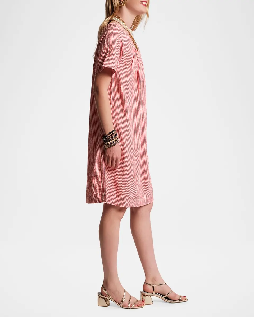 Frances Valentine Easy Striped Seersucker Shift Dress | Thumbnail 3