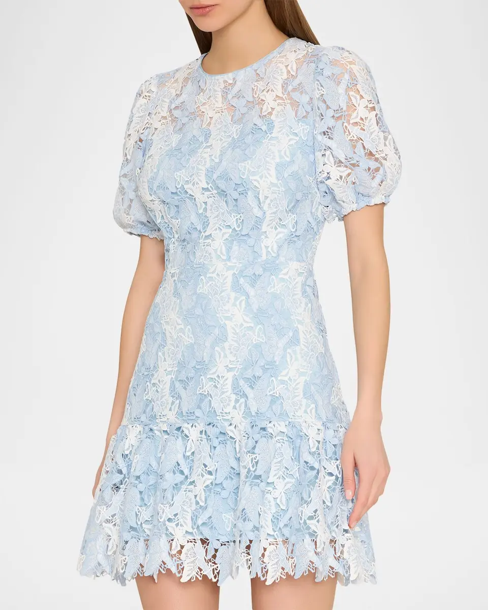 Milly Yasmin Butterfly Lace Mini Dress | Thumbnail 4 Milly Yasmin Butterfly Lace Mini Dress | Thumbnail 4