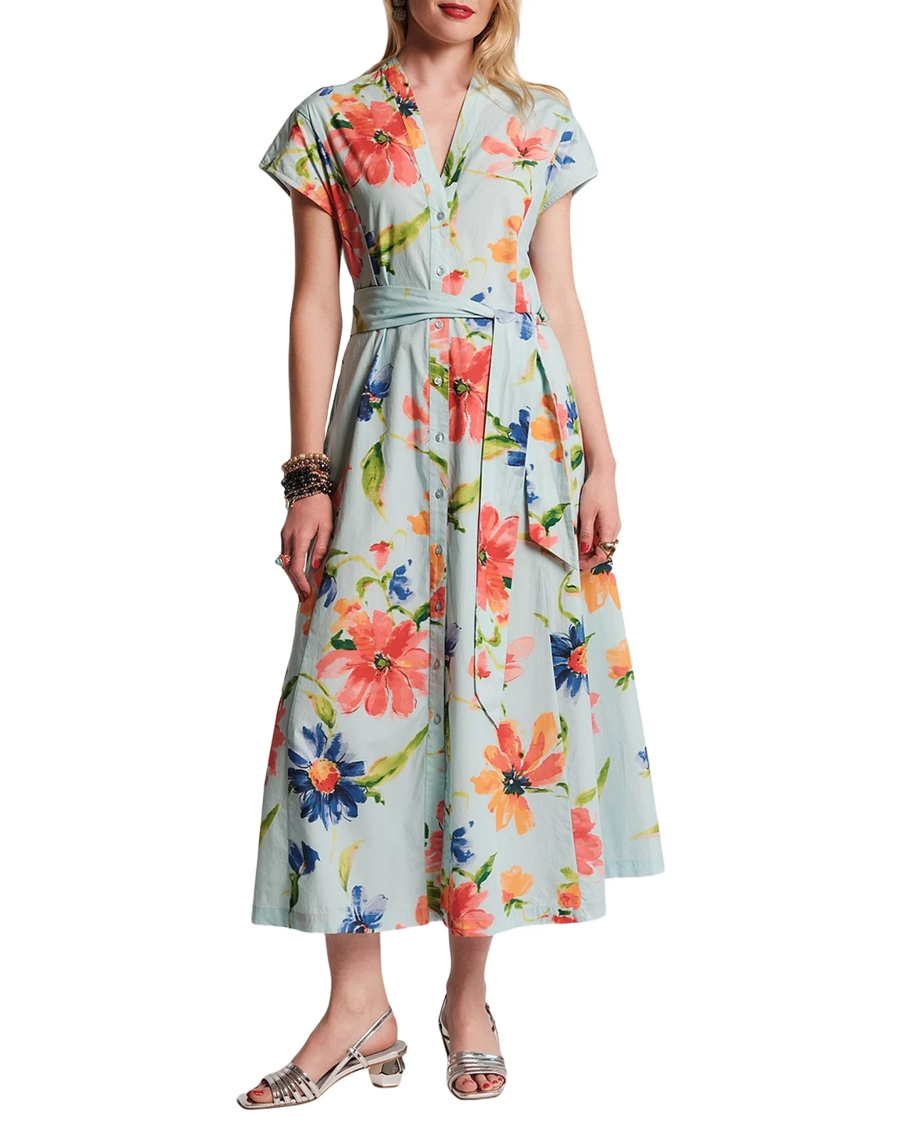 Eve Floral-Print Cotton Midi Dress Eve Floral-Print Cotton Midi Dress