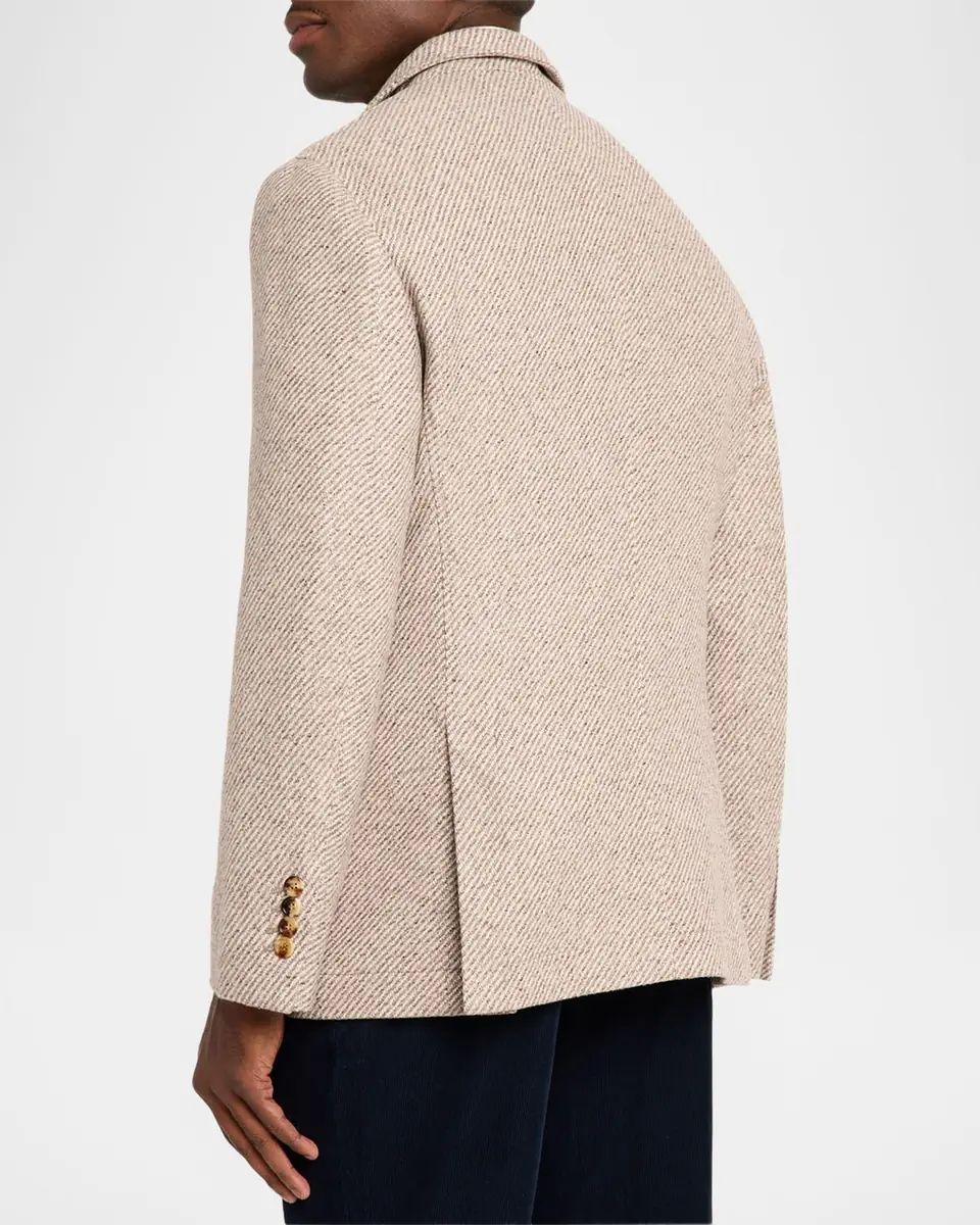 Brunello Cucinelli Men's Cashmere and Silk Diagonal Stripe Sport Coat | Thumbnail 2 Brunello Cucinelli Men's Cashmere and Silk Diagonal Stripe Sport Coat | Thumbnail 2