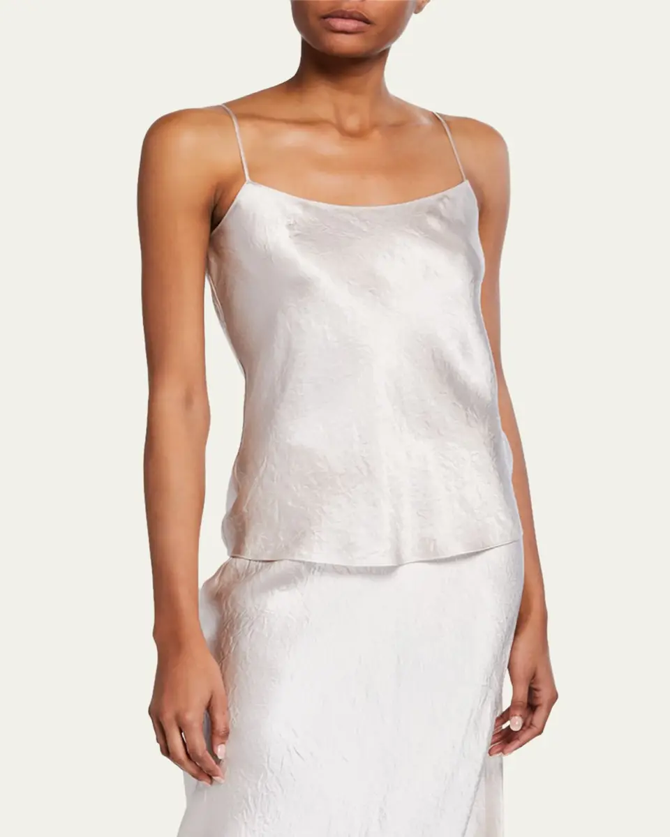 Vince Satin Scoop-Neck Cami | Thumbnail 2 Vince Satin Scoop-Neck Cami | Thumbnail 2