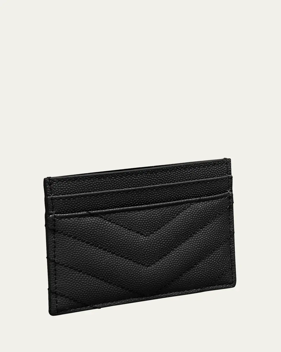 Saint Laurent Cassandre YSL Monogram Card Case in Grained Leather | Thumbnail 3 Saint Laurent Cassandre YSL Monogram Card Case in Grained Leather | Thumbnail 3
