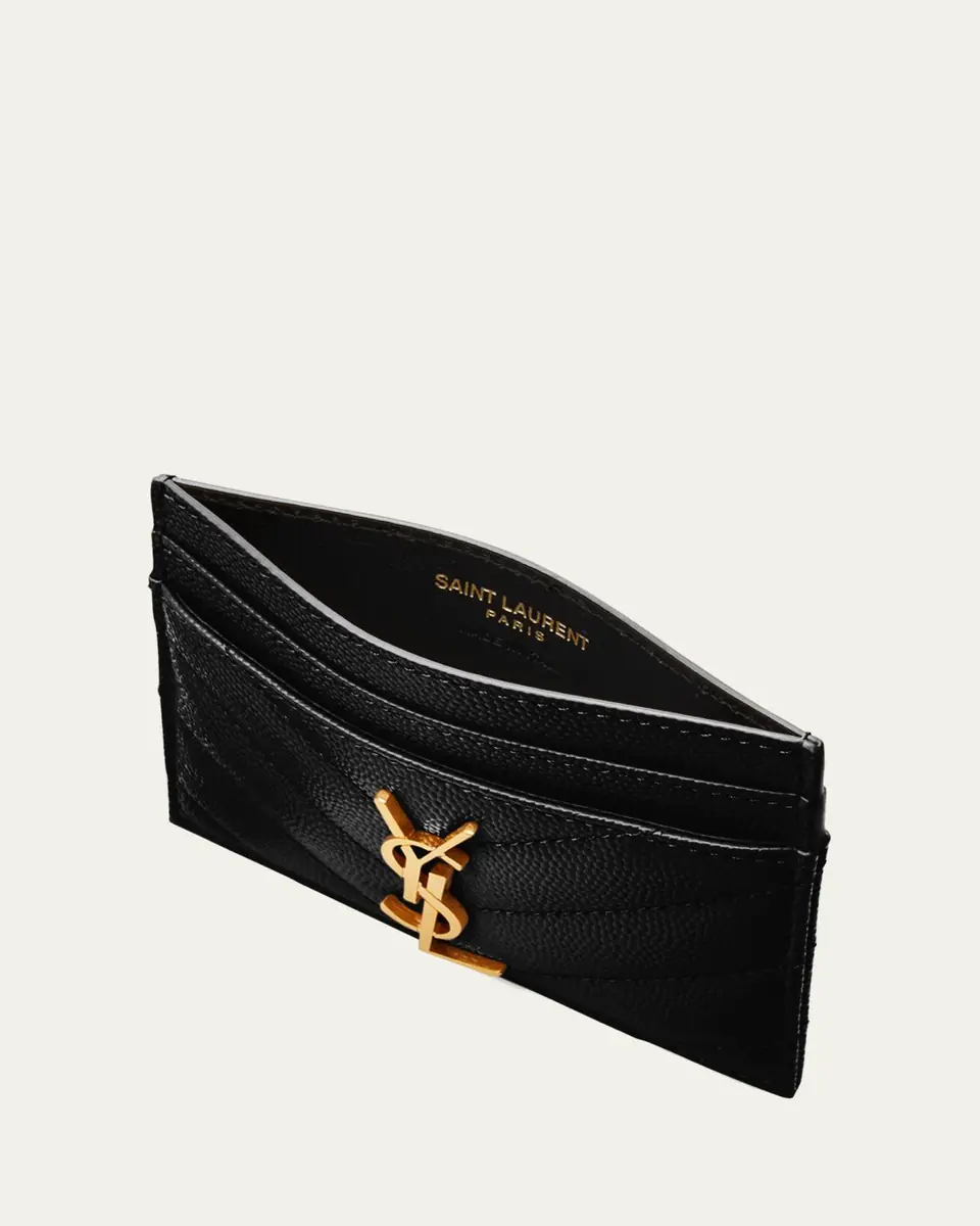 Saint Laurent Cassandre YSL Monogram Card Case in Grained Leather | Thumbnail 4 Saint Laurent Cassandre YSL Monogram Card Case in Grained Leather | Thumbnail 4