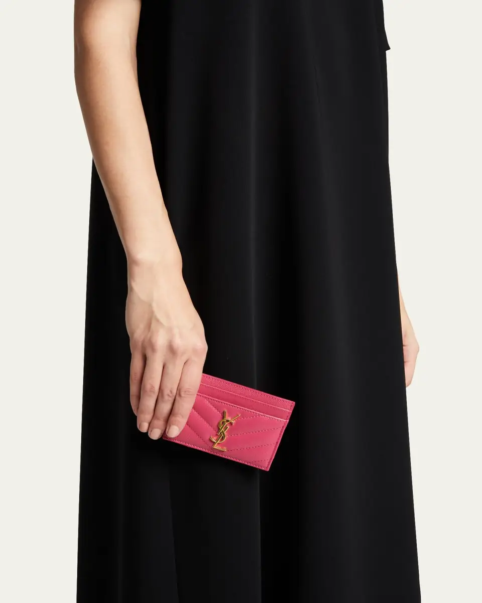 Saint Laurent Cassandre YSL Monogram Card Case in Grained Leather | Thumbnail 8 Saint Laurent Cassandre YSL Monogram Card Case in Grained Leather | Thumbnail 8