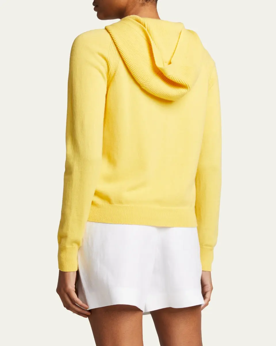 Loro Piana Merano Cashmere Zip-Front Hoodie Sweater | Thumbnail 5