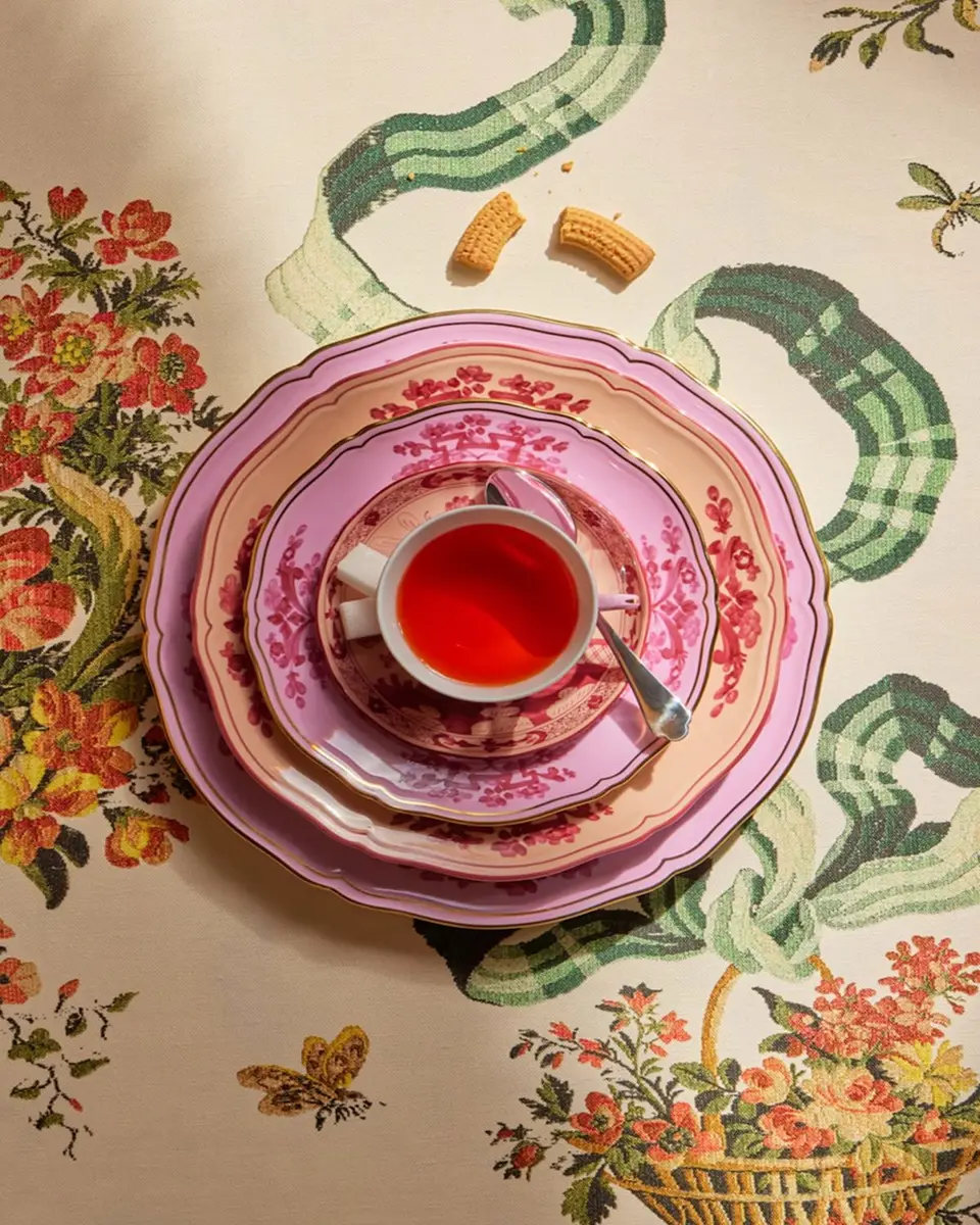 GINORI 1735 Oriente Italiano Dinner Plate, Azalea | Thumbnail 3