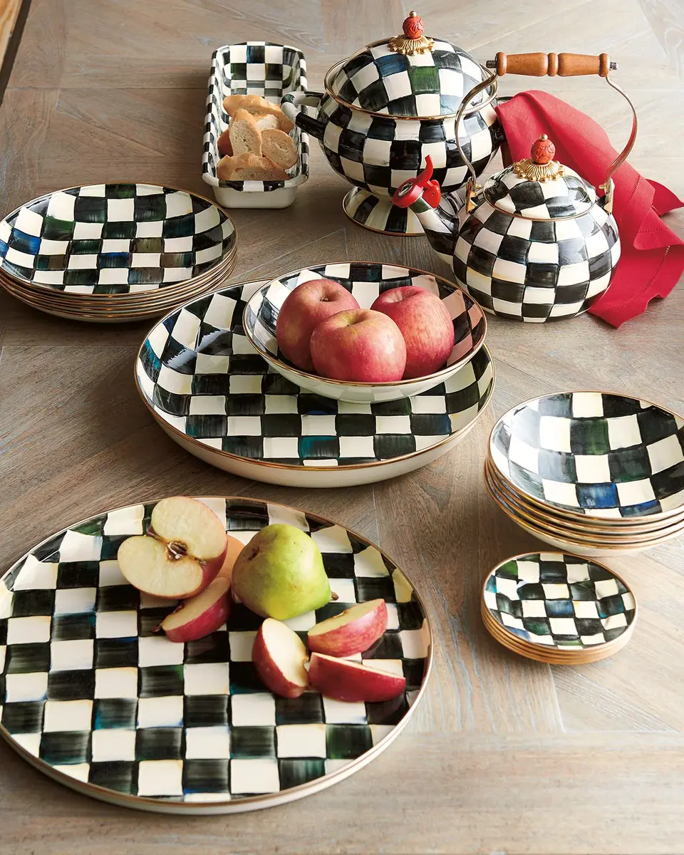 MacKenzie-Childs Courtly Check Enamel Abundant Bowl