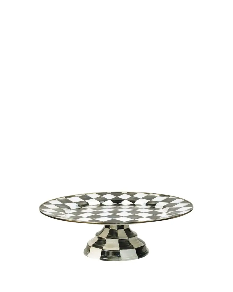 MacKenzie-Childs Courtly Check Enamel Pedestal Platter, Large