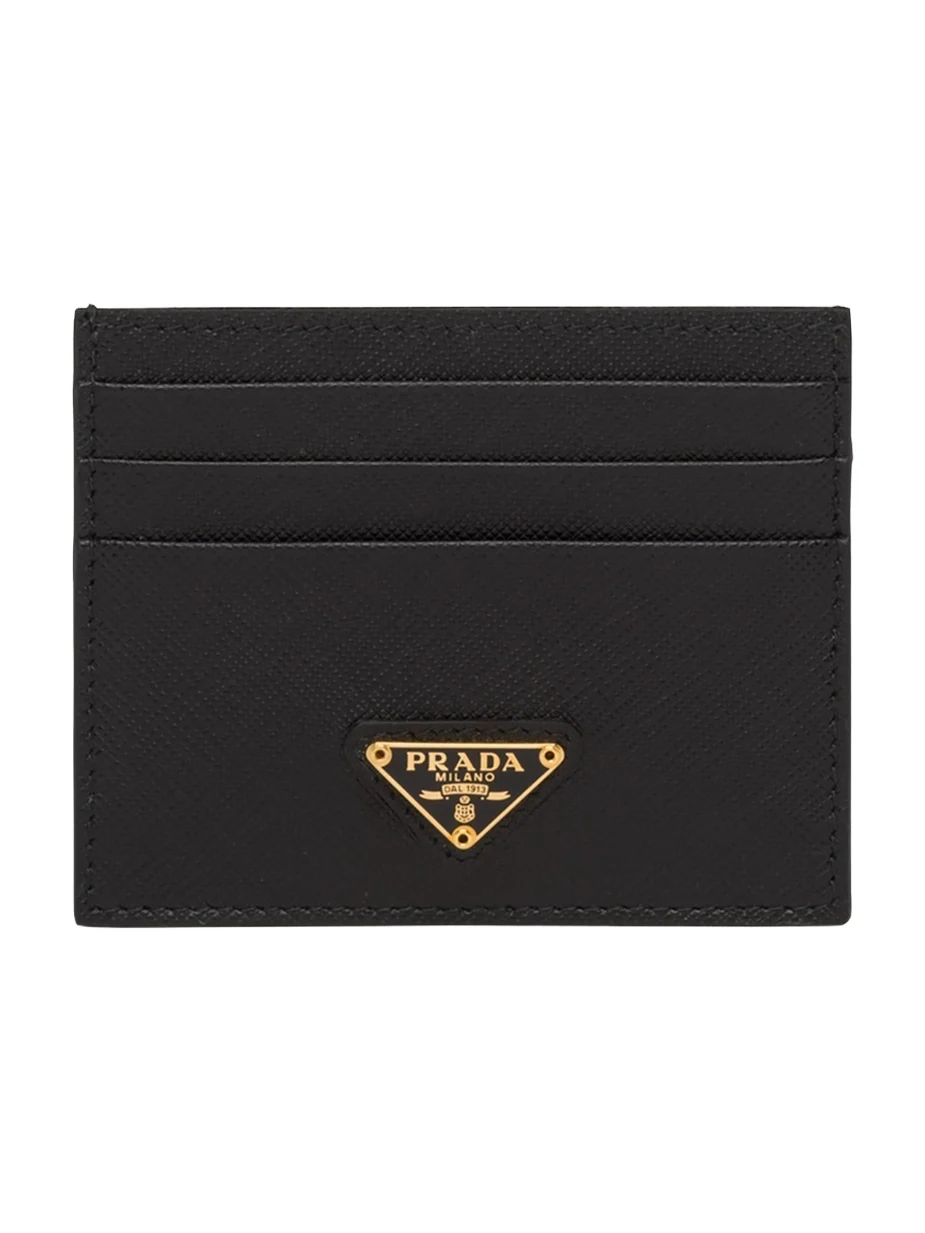 Prada Triangle Logo Leather Card Case
