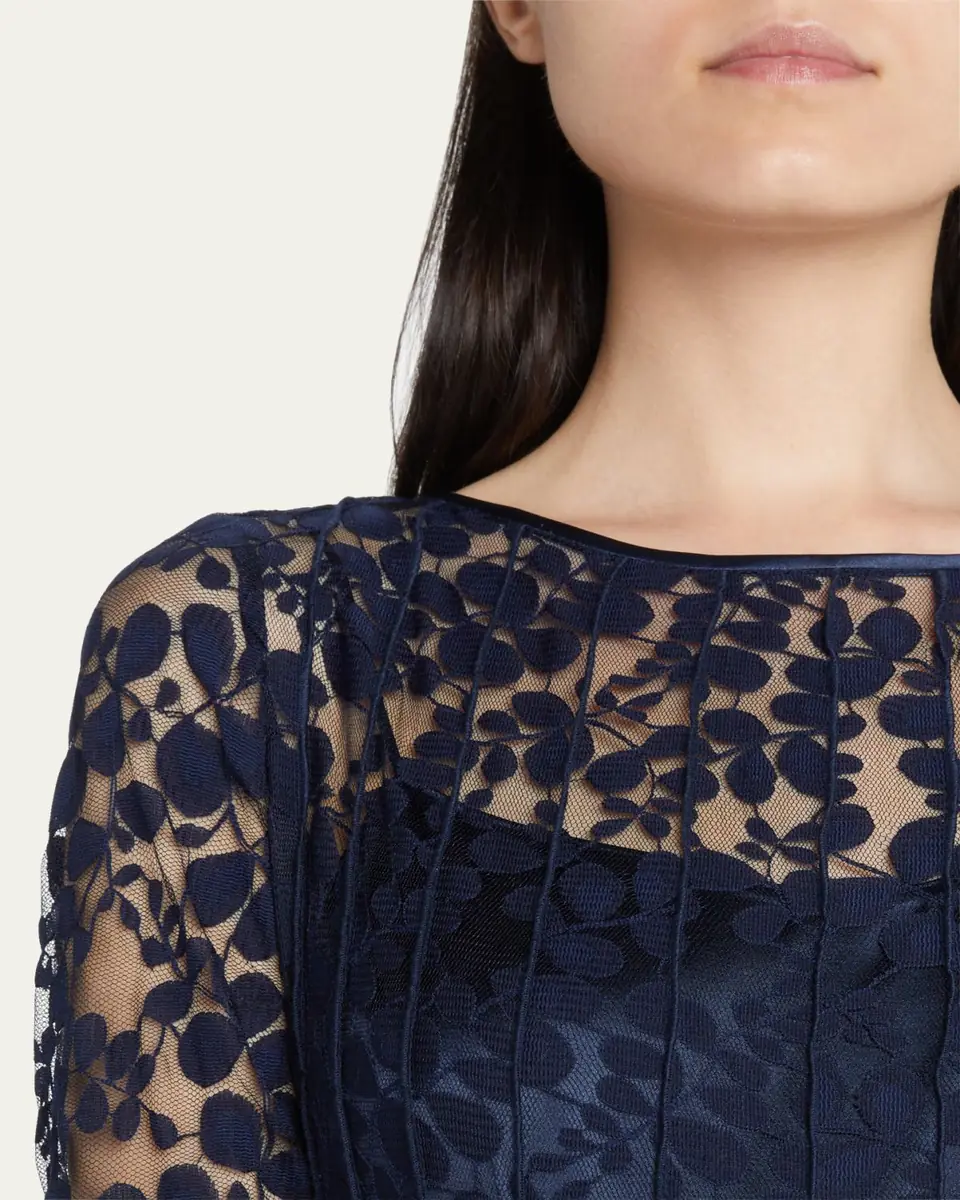 Rickie Freeman for Teri Jon 3/4-Sleeve Lace Overlay Gown | Thumbnail 5 Rickie Freeman for Teri Jon 3/4-Sleeve Lace Overlay Gown | Thumbnail 5