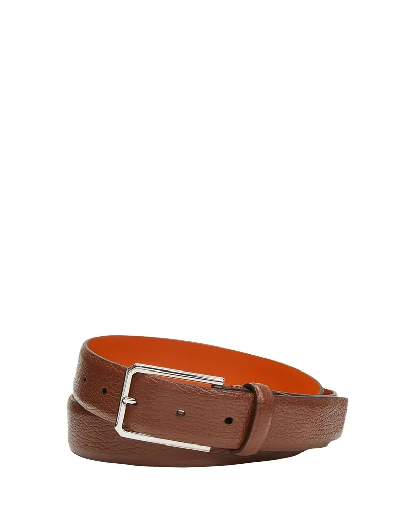 Santoni Men's Grained Leather Belt | Image 1 Santoni Men's Grained Leather Belt | Image 1