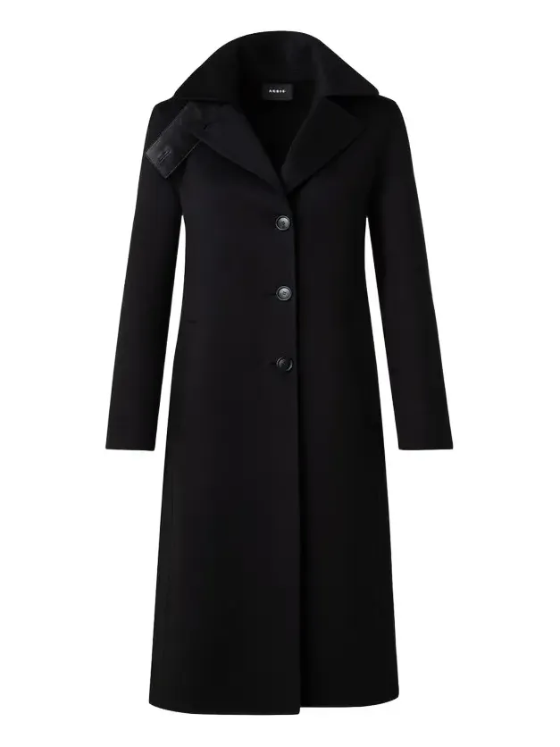 Leather Collar Cashmere Coat Leather Collar Cashmere Coat