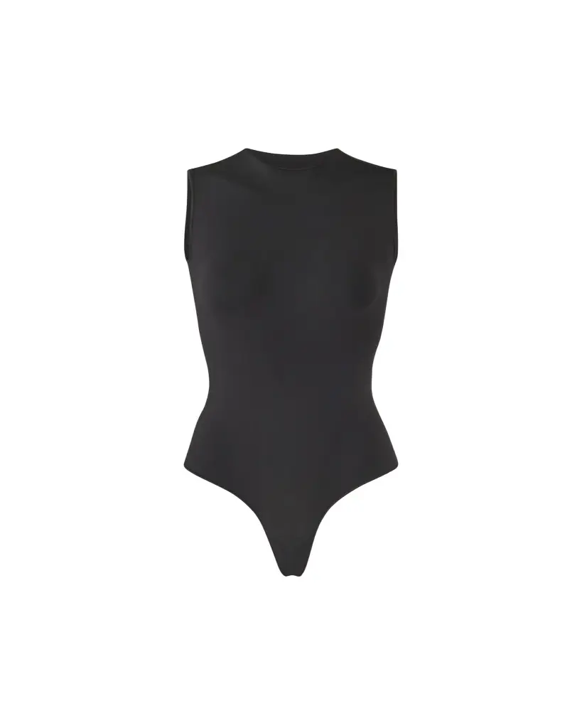 Skims Essential Sleeveless Crewneck Thong Bodysuit | Image 1 Skims Essential Sleeveless Crewneck Thong Bodysuit | Image 1