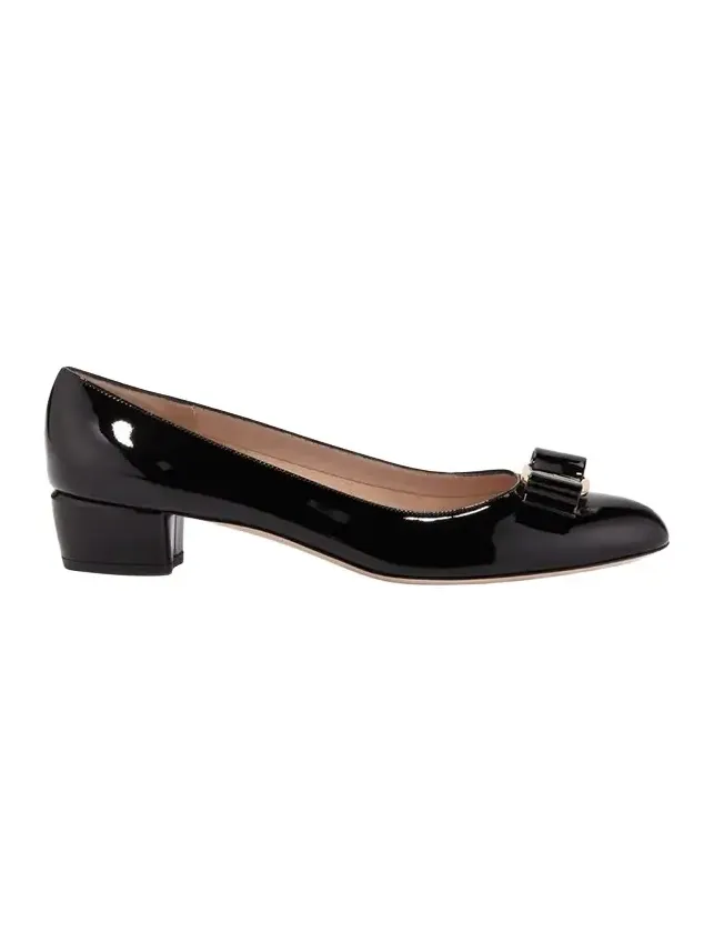 Vara Bow Leather Low Pumps