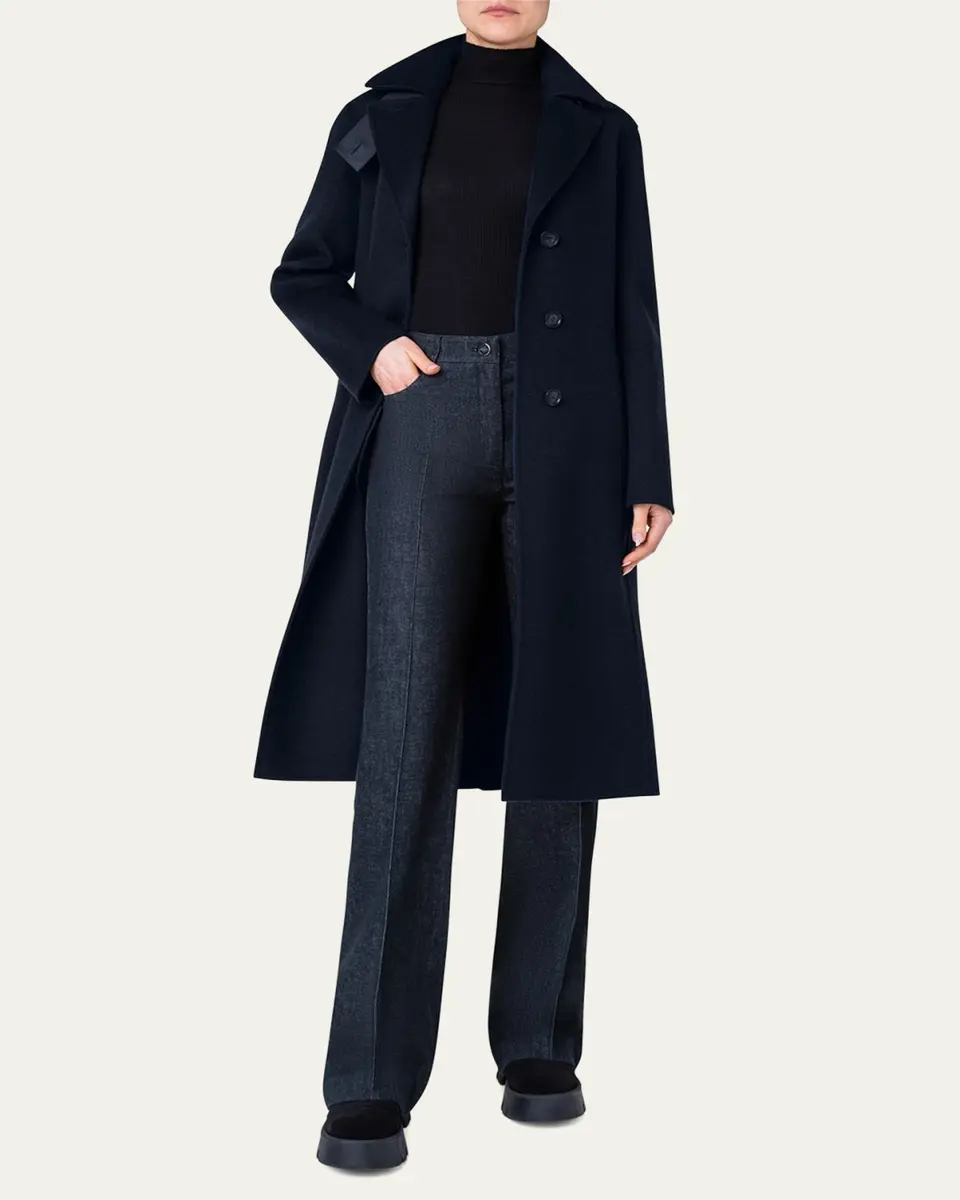 Akris Leather Collar Cashmere Coat | Thumbnail 4 Akris Leather Collar Cashmere Coat | Thumbnail 4