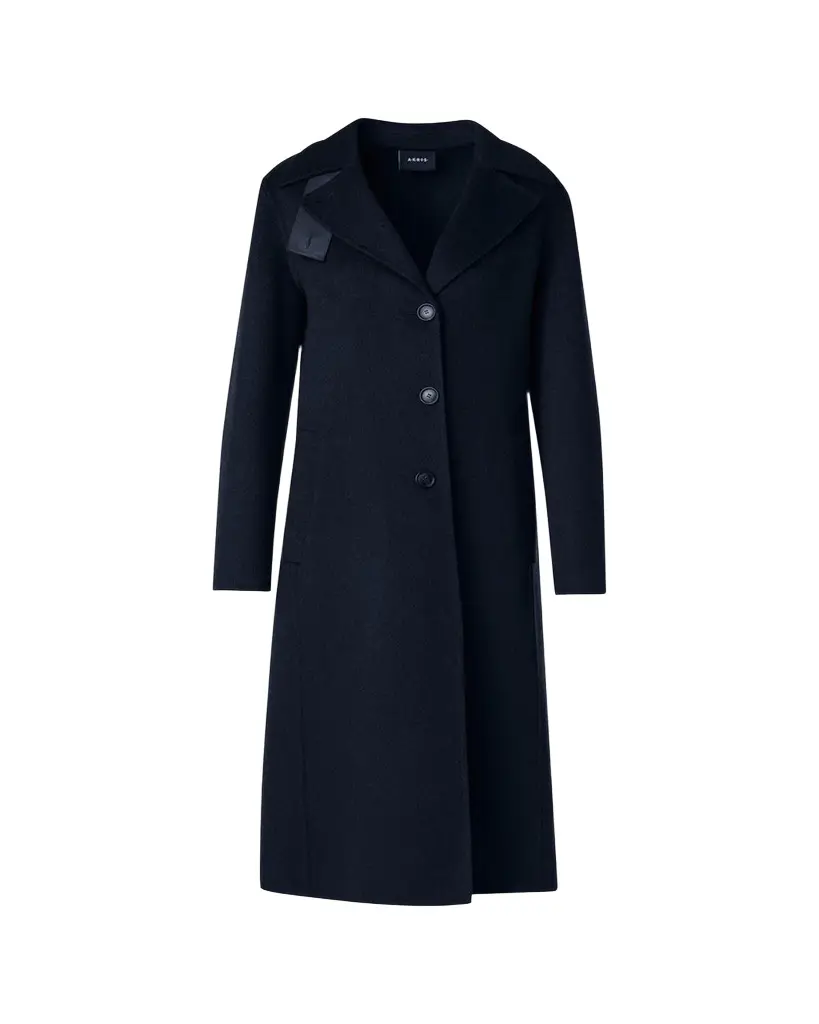 Akris Leather Collar Cashmere Coat | Image 1 Akris Leather Collar Cashmere Coat | Image 1