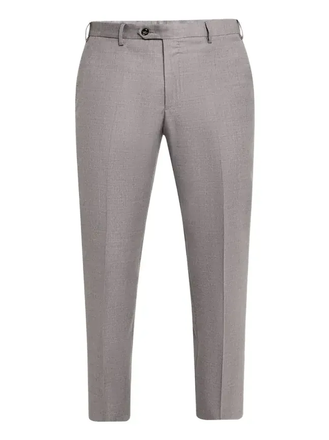 Men's Wool Flat-Front Trousers