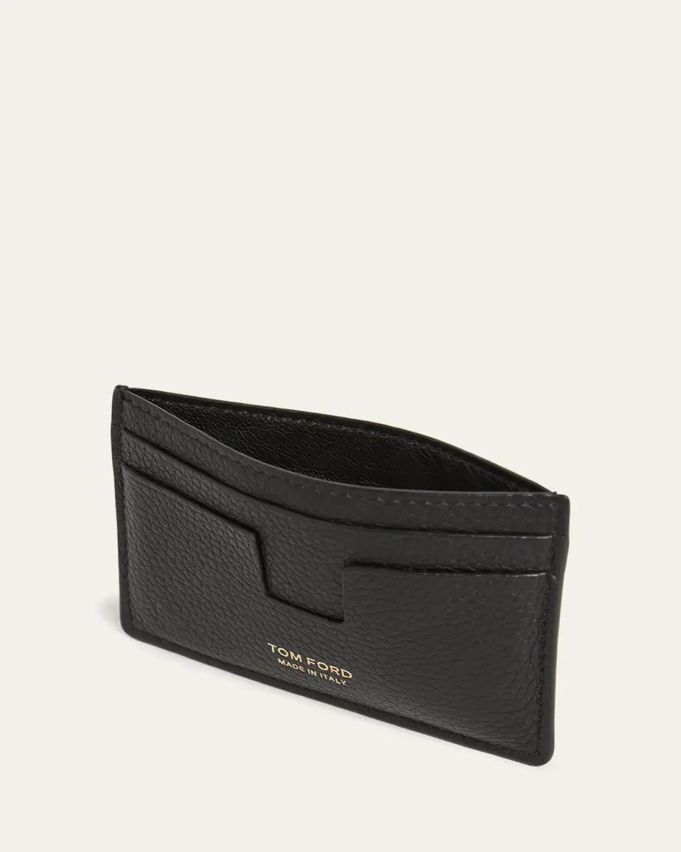 Tom Ford Men's T-Line Grained Leather Card Holder | Thumbnail 3 Tom Ford Men's T-Line Grained Leather Card Holder | Thumbnail 3