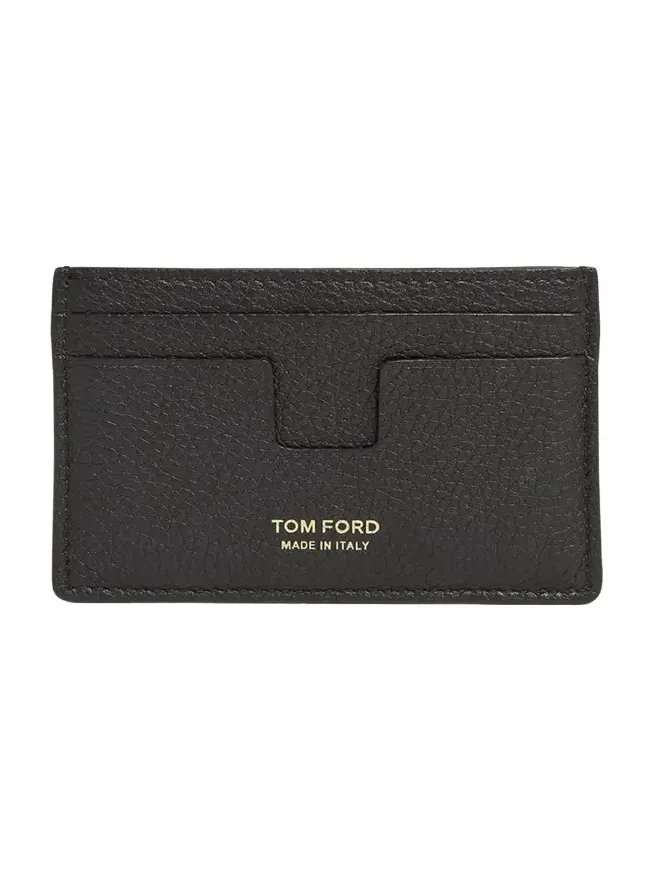 Men's T-Line Grained Leather Card Holder Men's T-Line Grained Leather Card Holder