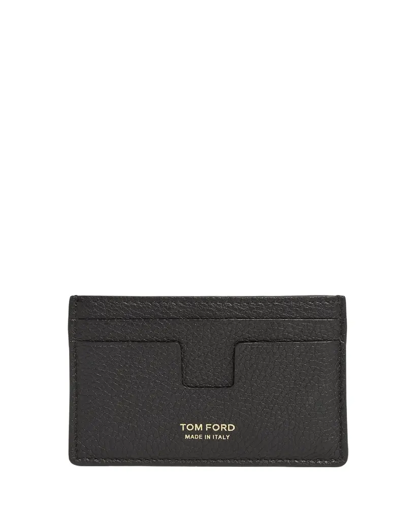 Tom Ford Men's T-Line Grained Leather Card Holder | Image 1 Tom Ford Men's T-Line Grained Leather Card Holder | Image 1