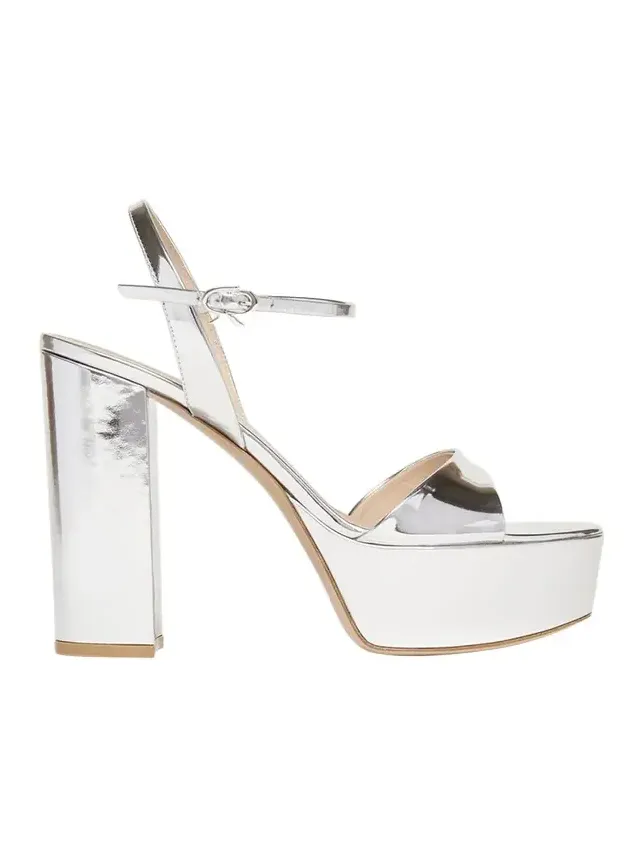 Metallic Ankle-Strap Platform Sandals Metallic Ankle-Strap Platform Sandals