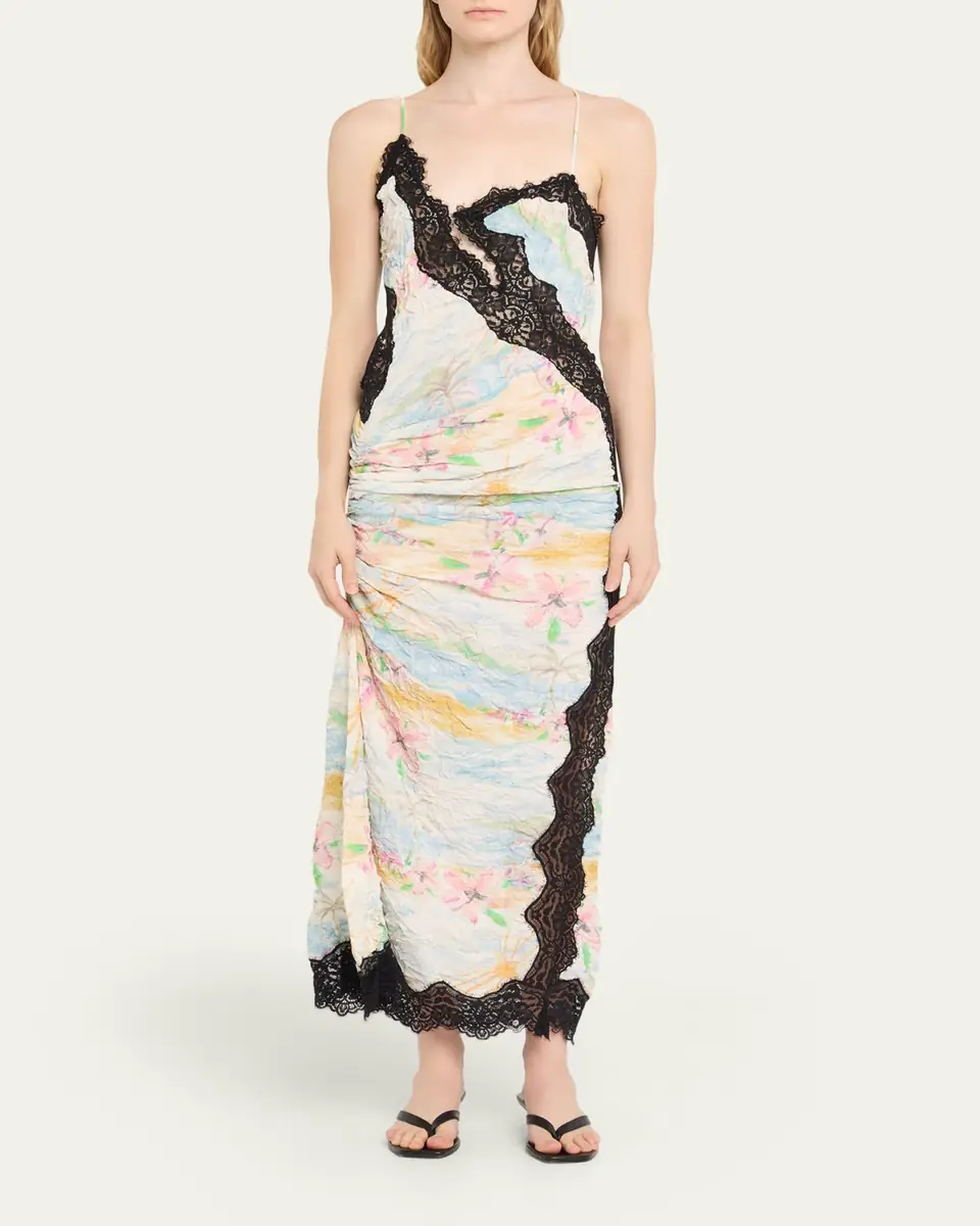 Christopher Esber Crinkle Satin Lace Twisted Cami Dress | Thumbnail 2 Christopher Esber Crinkle Satin Lace Twisted Cami Dress | Thumbnail 2