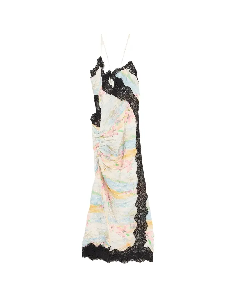 Christopher Esber Crinkle Satin Lace Twisted Cami Dress | Image 1 Christopher Esber Crinkle Satin Lace Twisted Cami Dress | Image 1
