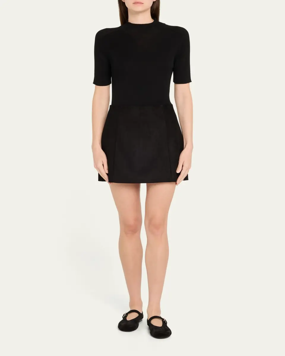 Alice + Olivia Riley Suede Mini Skirt | Thumbnail 2 Alice + Olivia Riley Suede Mini Skirt | Thumbnail 2