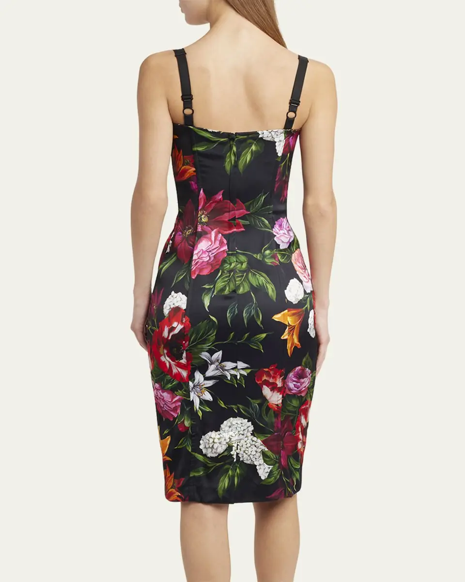 Dolce & Gabbana Anemone Floral Satin Bustier Dress | Thumbnail 3 Dolce & Gabbana Anemone Floral Satin Bustier Dress | Thumbnail 3