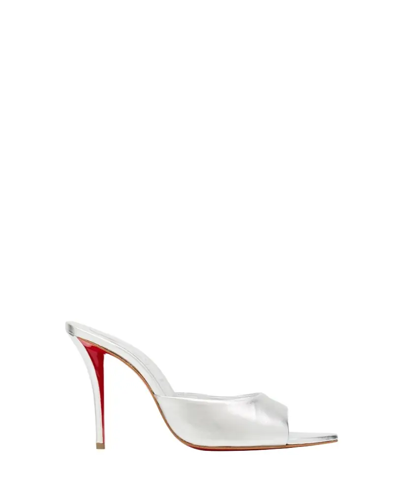 Christian Louboutin 100mm Miss Z Metallic Leather Mule Sandals | Image 1 Christian Louboutin 100mm Miss Z Metallic Leather Mule Sandals | Image 1