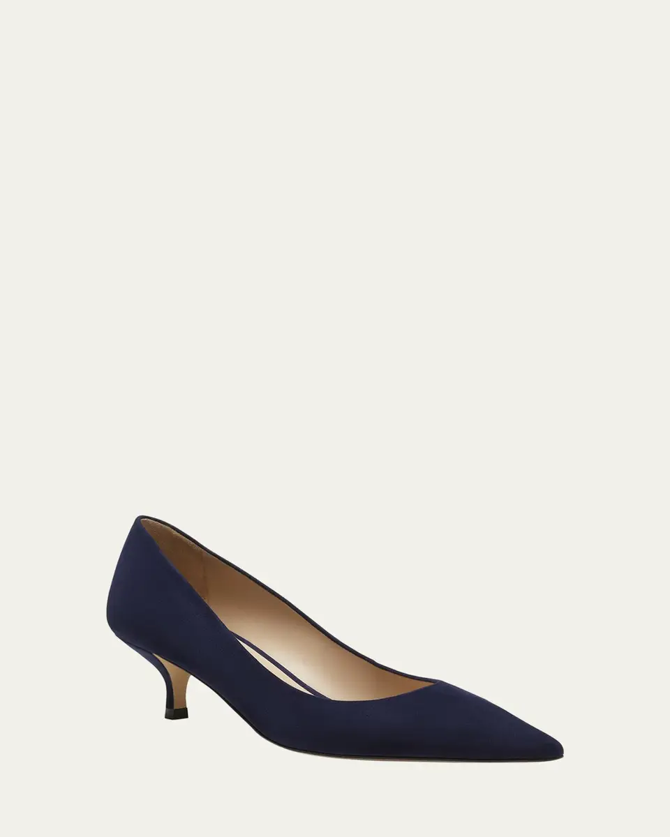 Stuart Weitzman Stuart Suede Kitten Pumps | Thumbnail 4 Stuart Weitzman Stuart Suede Kitten Pumps | Thumbnail 4
