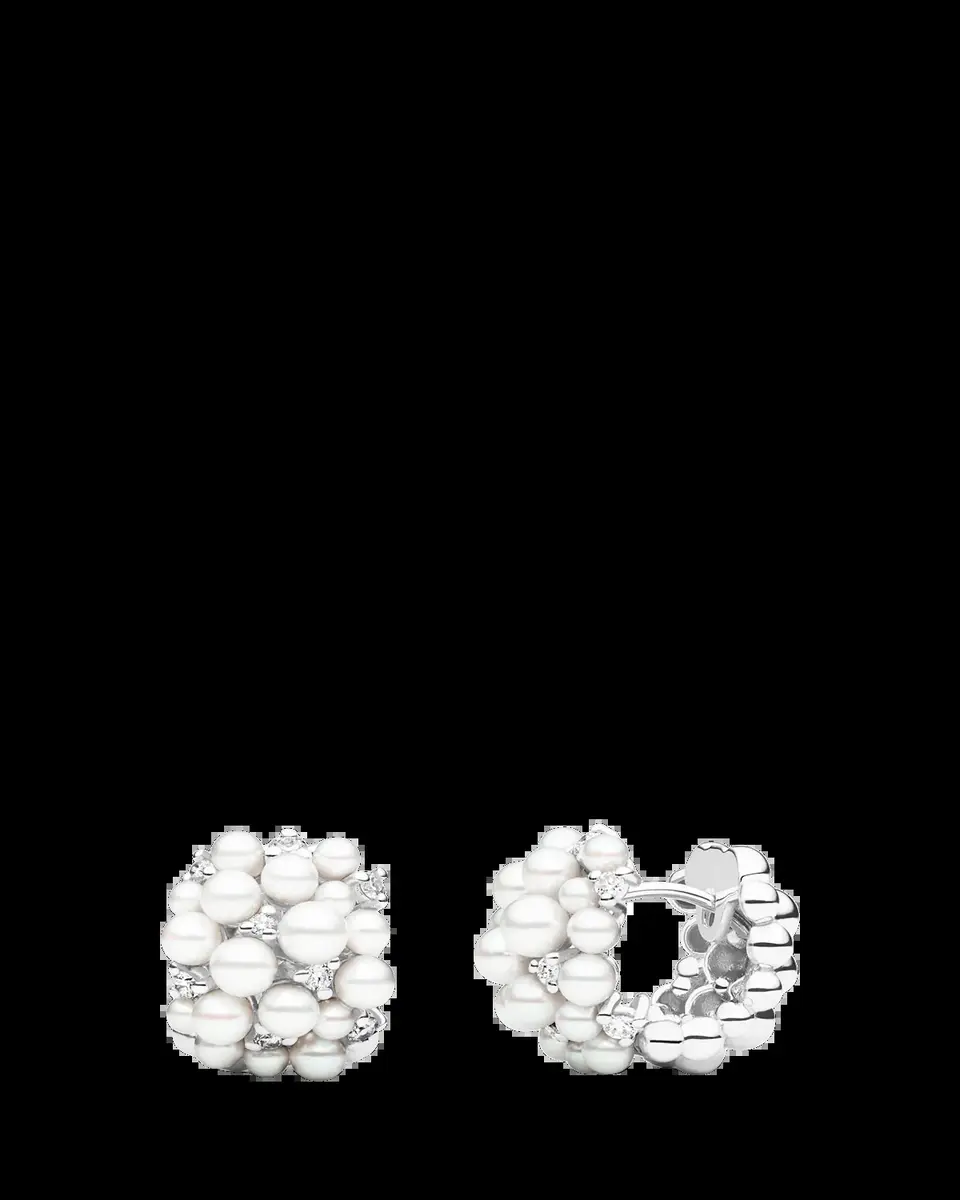 Paul Morelli Lagrange 18K White Gold Pearl & Diamond Hoop Earrings | Thumbnail 2 Paul Morelli Lagrange 18K White Gold Pearl & Diamond Hoop Earrings | Thumbnail 2