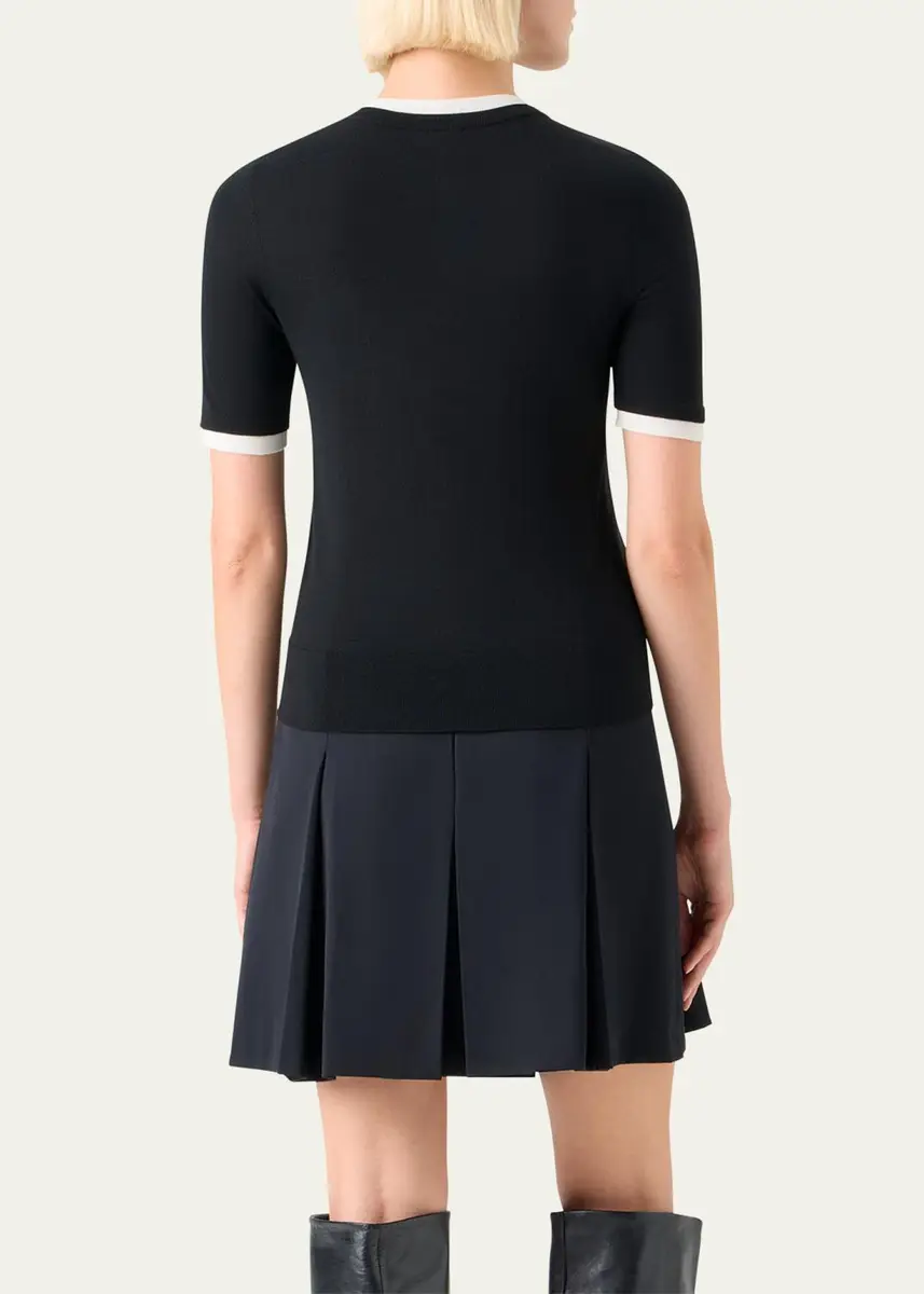 Akris punto Layered Short-Sleeve Knit Sweater | Thumbnail 3 Akris punto Layered Short-Sleeve Knit Sweater | Thumbnail 3