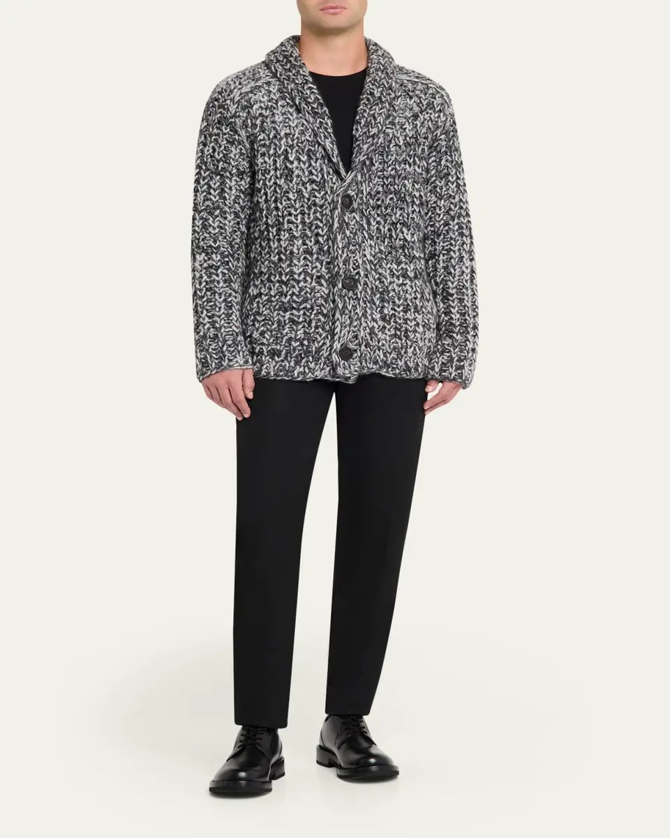 Iris Von Arnim Men's Basilius Cashmere-Silk Oversized Fit Cardigan | Thumbnail 2