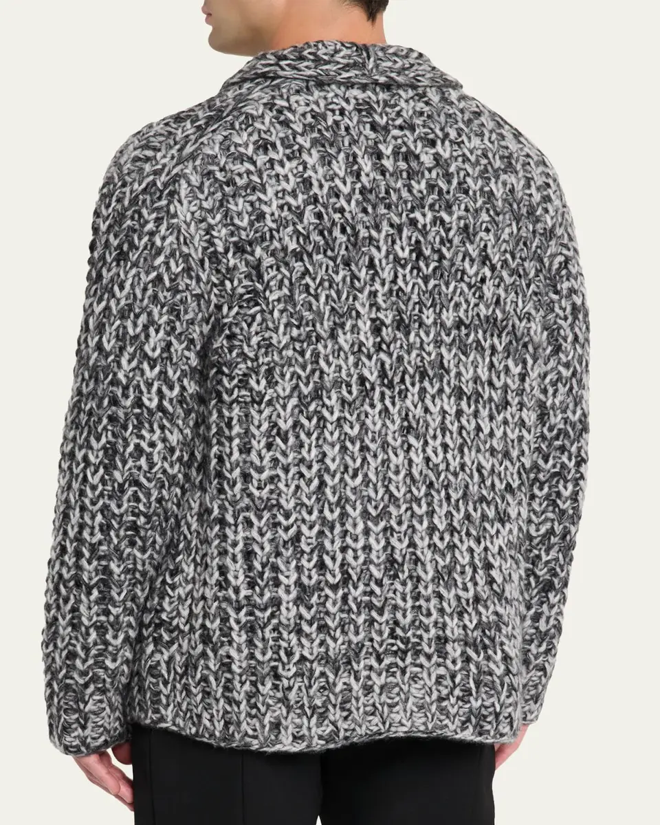 Iris Von Arnim Men's Basilius Cashmere-Silk Oversized Fit Cardigan | Thumbnail 3