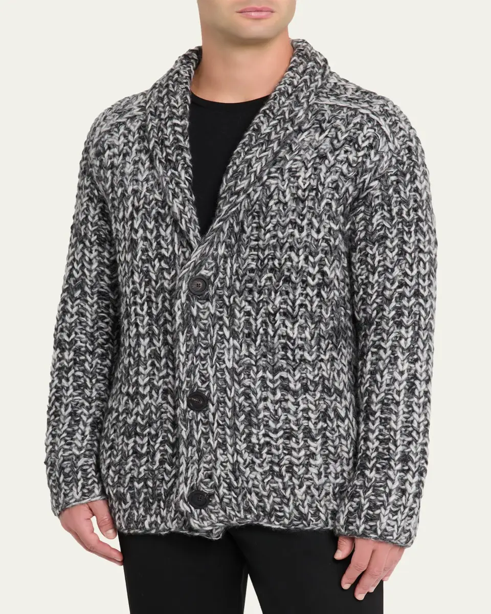 Iris Von Arnim Men's Basilius Cashmere-Silk Oversized Fit Cardigan | Thumbnail 4