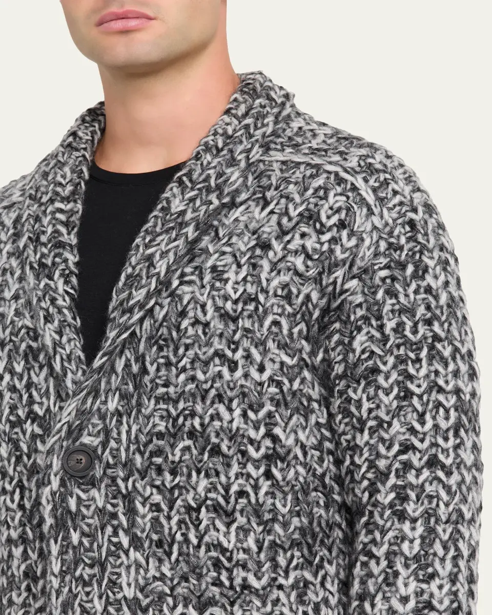 Iris Von Arnim Men's Basilius Cashmere-Silk Oversized Fit Cardigan | Thumbnail 5