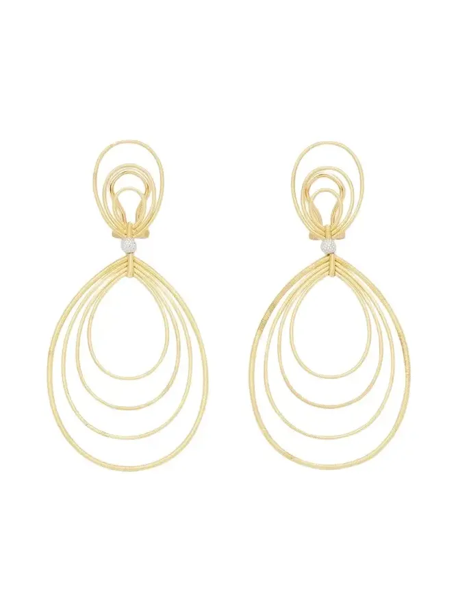 Hawaii 18K Gold Pendant Earrings, 5cm
