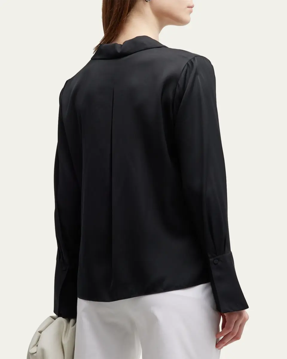 Kobi Halperin Liv Split-Cuff Stretch Silk Blouse | Thumbnail 3