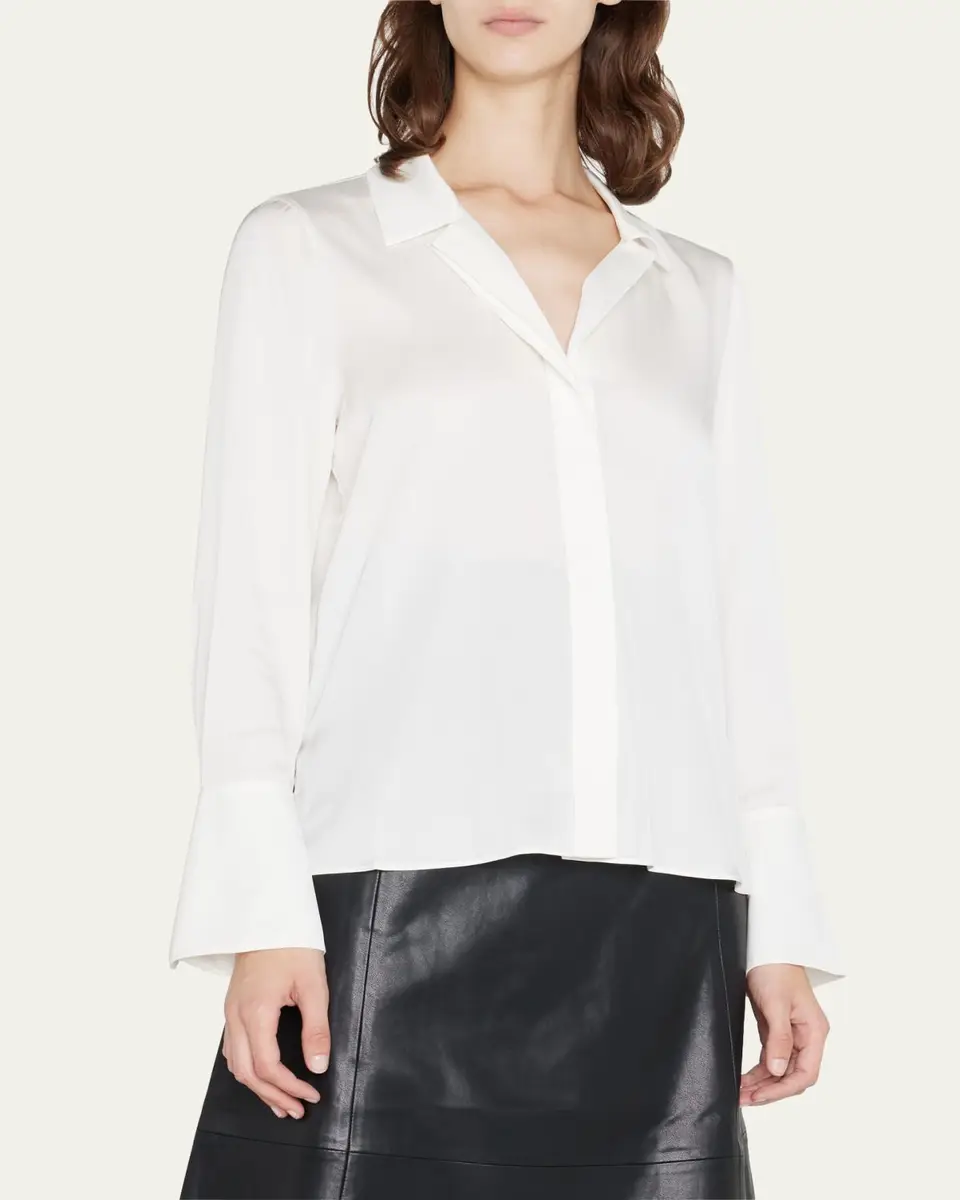 Kobi Halperin Liv Split-Cuff Stretch Silk Blouse | Thumbnail 7