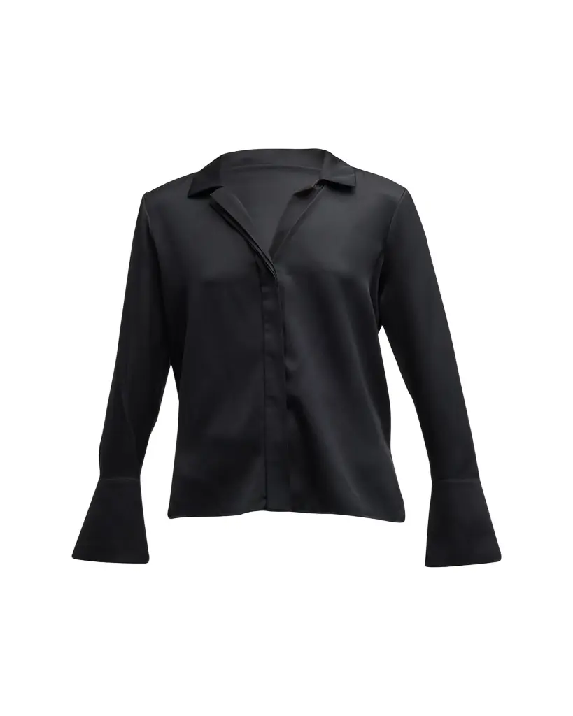 Kobi Halperin Liv Split-Cuff Stretch Silk Blouse | Image 1 Kobi Halperin Liv Split-Cuff Stretch Silk Blouse | Image 1